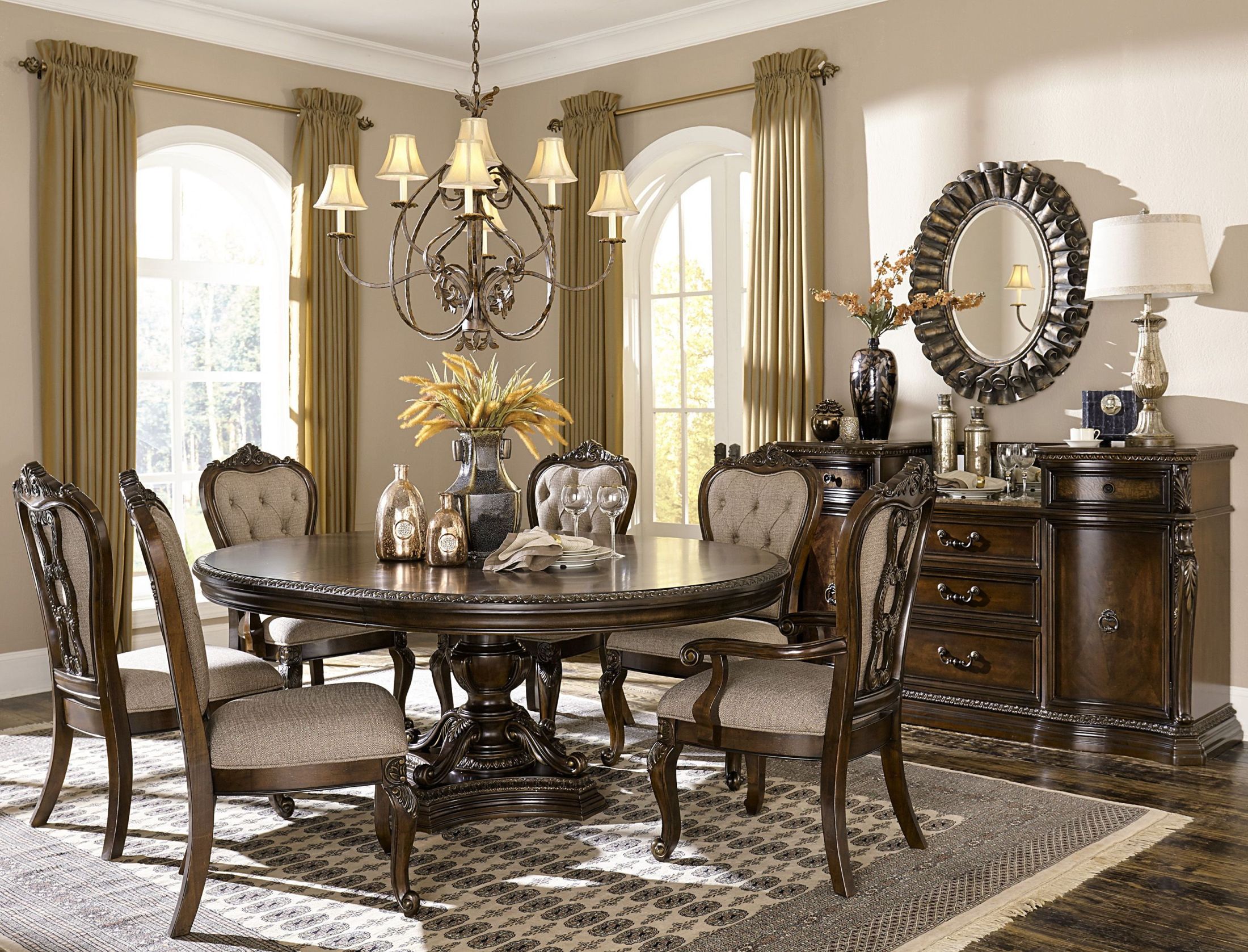 Bonaventure Park Cherry Extendable Dining Room Set 1stopbedrooms