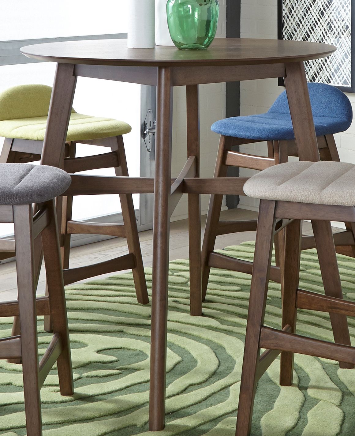 Space Savers Satin Walnut Counter Height Dining Room Set