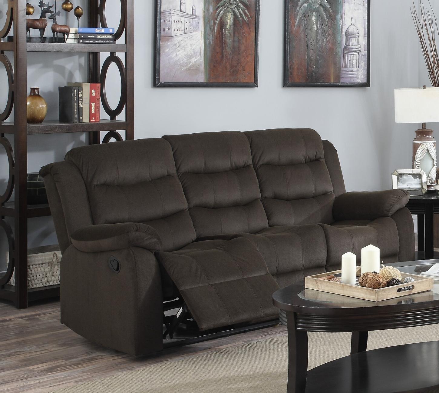 Candice Recliner Sofa In Brown Polyester Fabric 1stopbedrooms