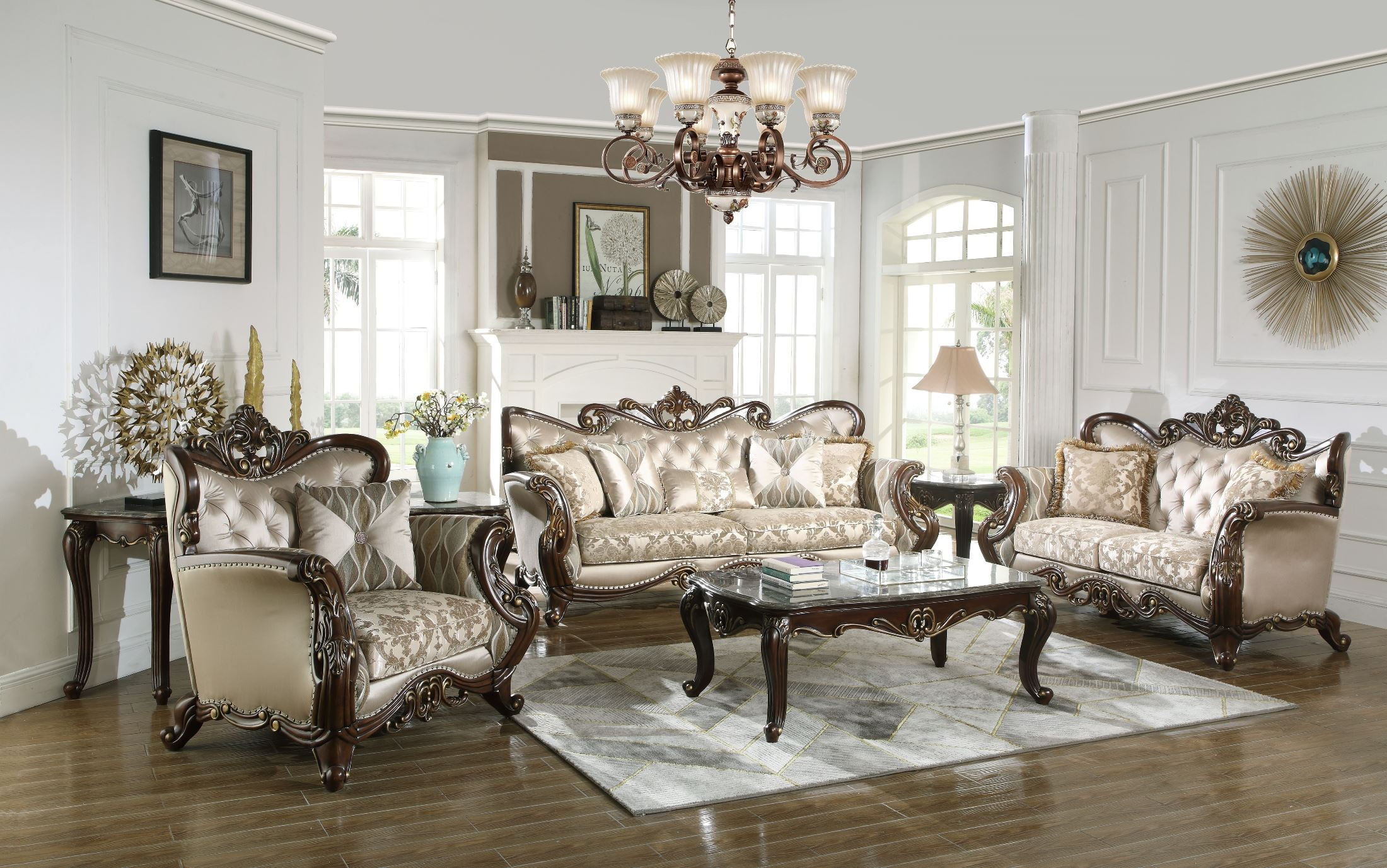 Constantine Cherry Living Room Set 1stopbedrooms