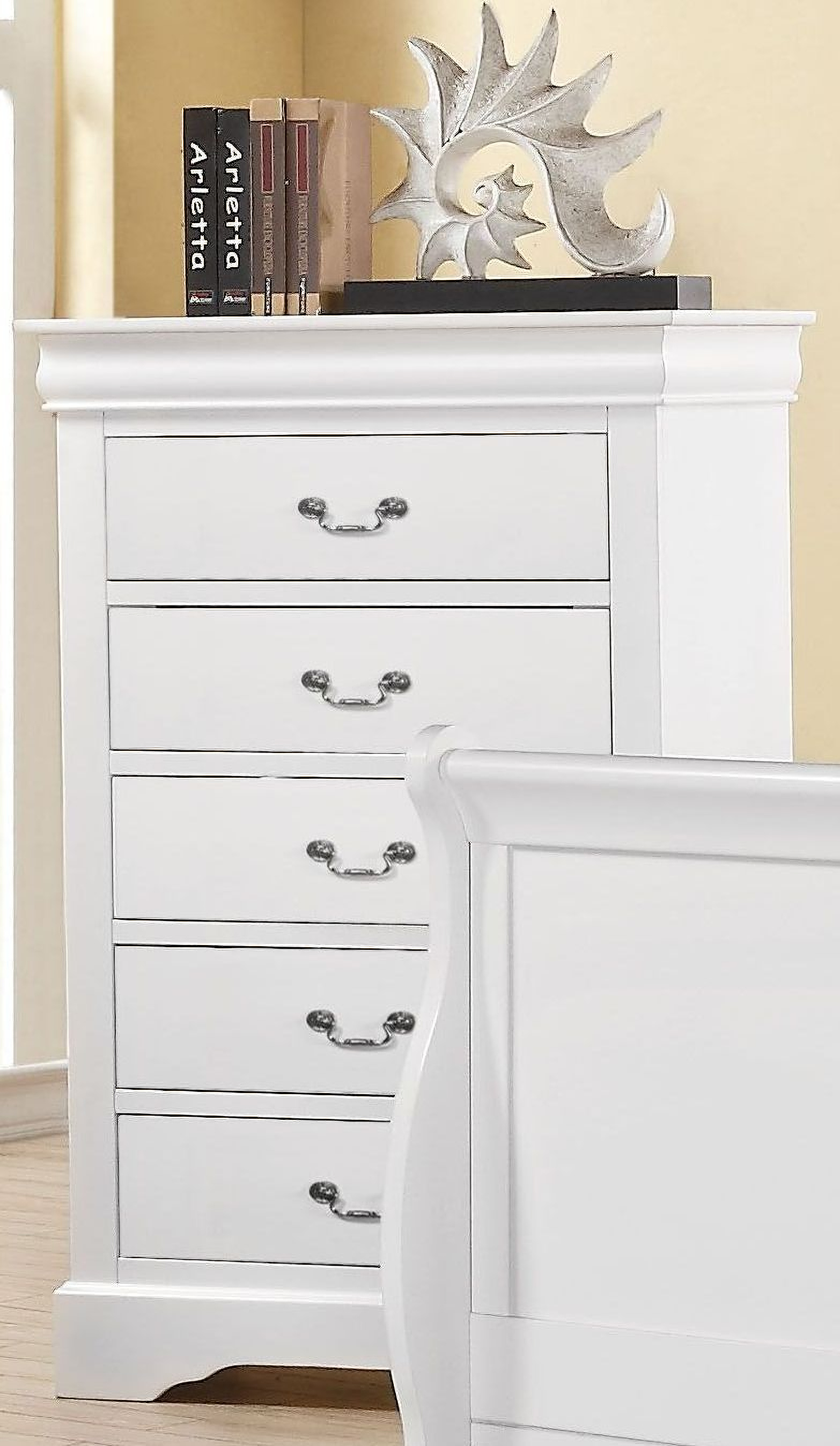 Louis Philippe III White Youth Sleigh Bedroom Set - 1StopBedrooms.