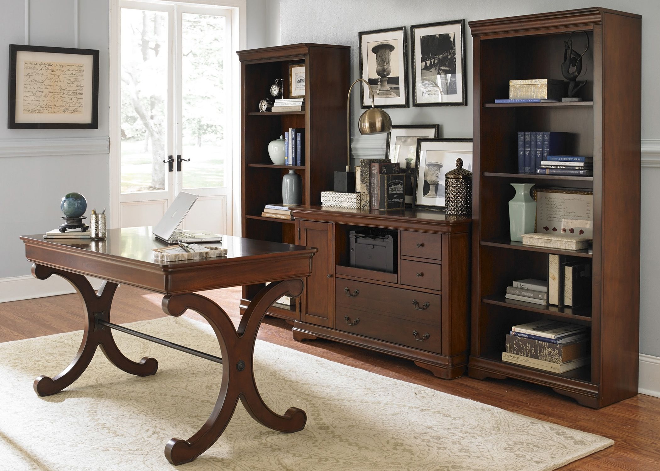 Harbor Ridge Rustic Cherry Home Office Set 1stopbedrooms