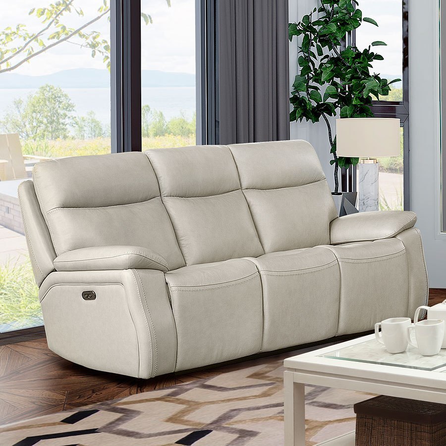 Micah Power Reclining Living Room Set W Power Headrests Cream