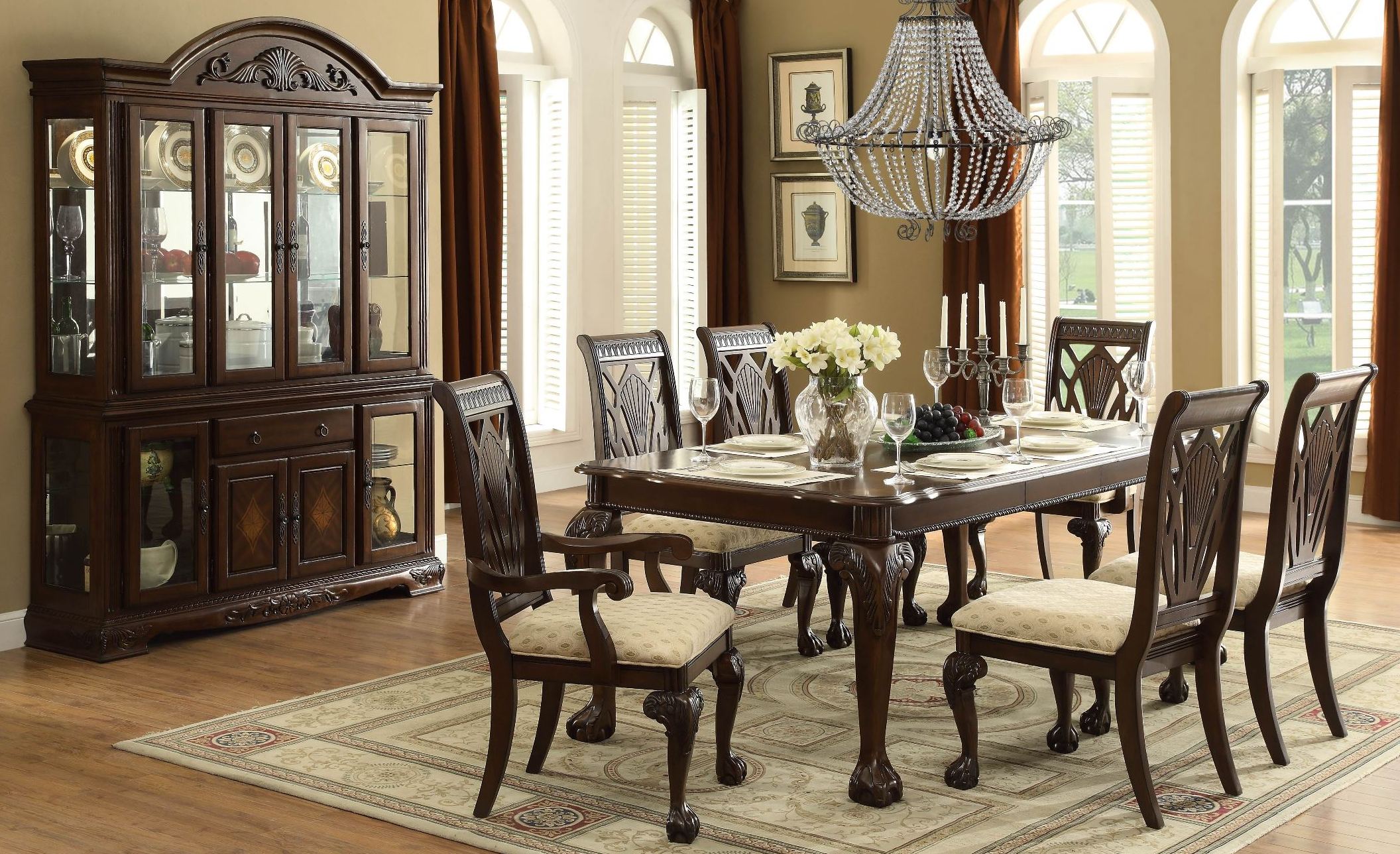 Norwich Warm Cherry Leg Dining Room Set