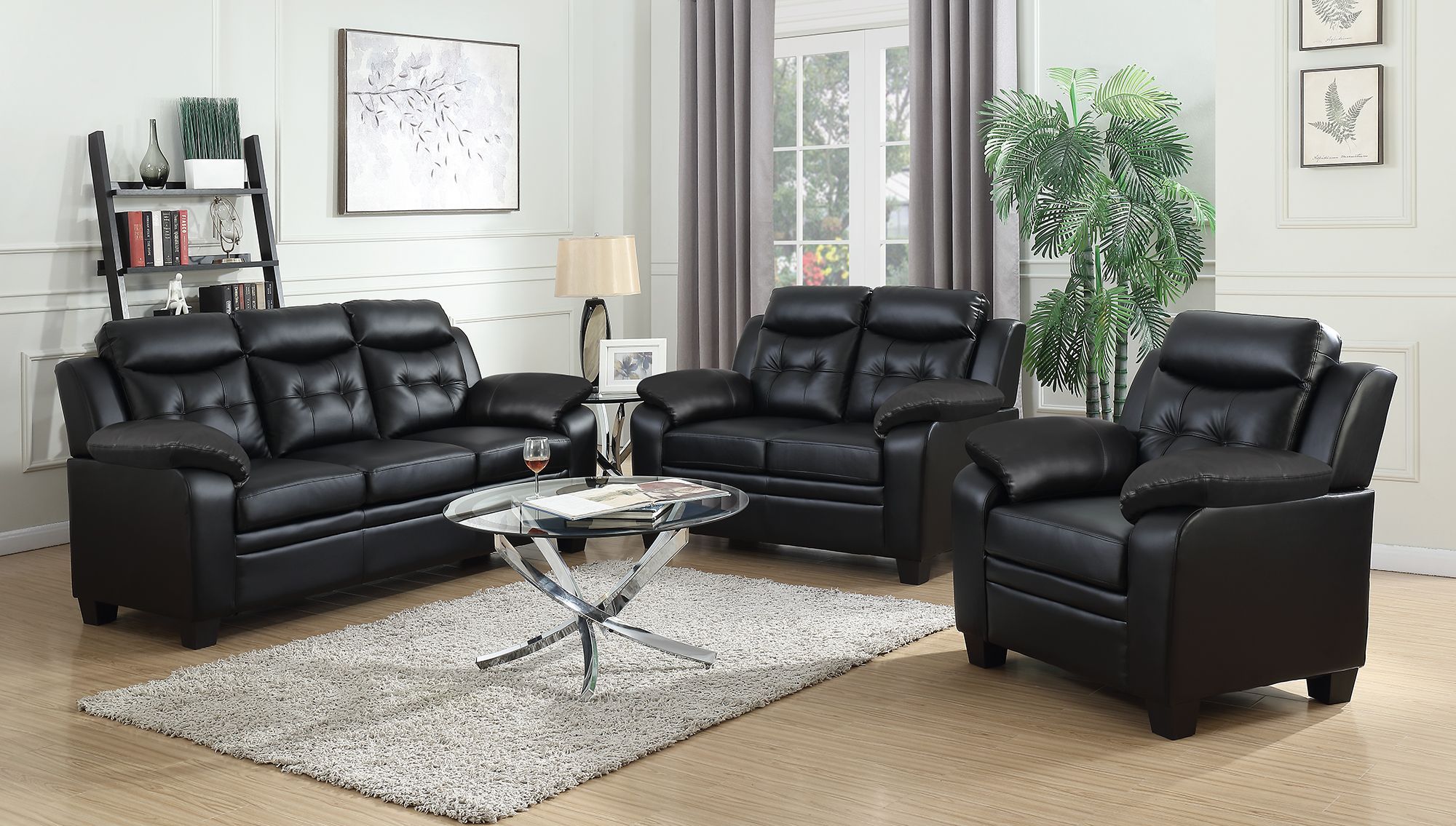 Finley Black Living Room Set 1stopbedrooms