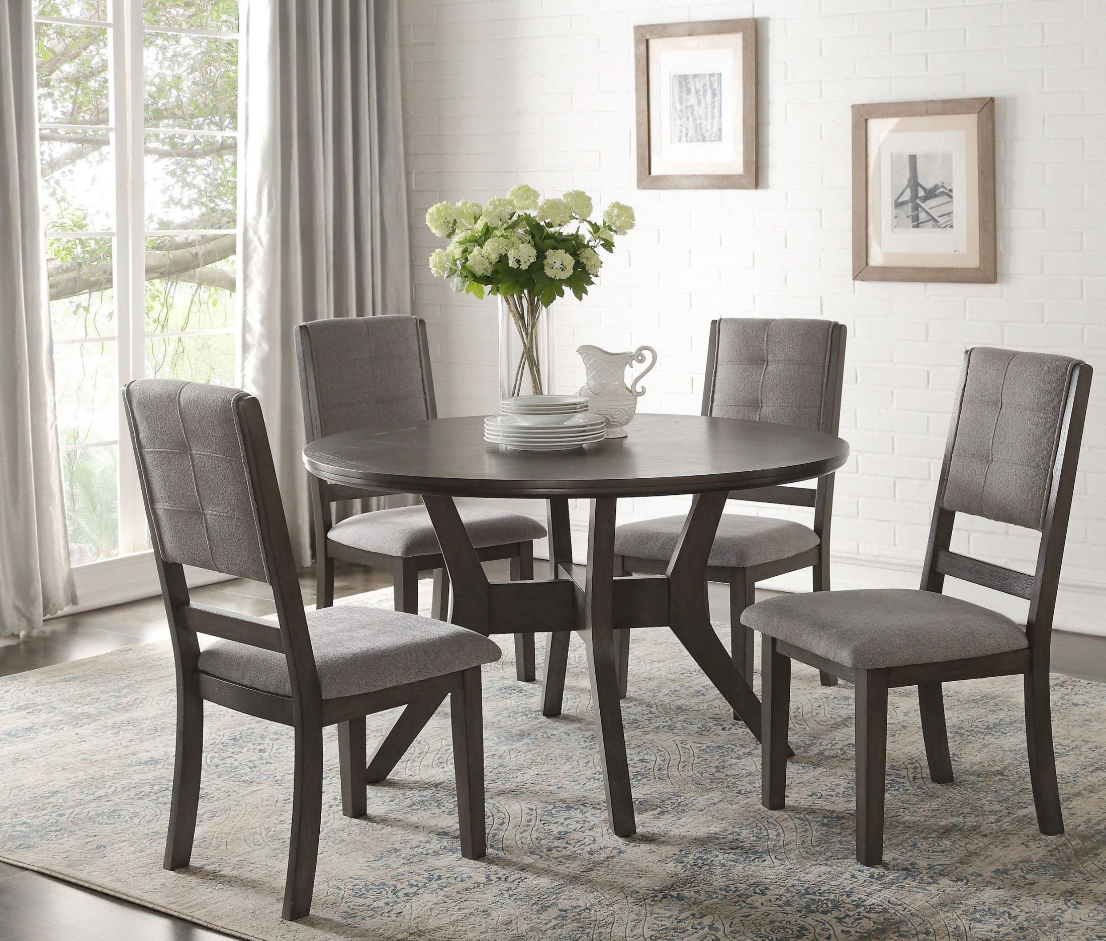 Nisky Gray Round Dining Room Set 1stopbedrooms