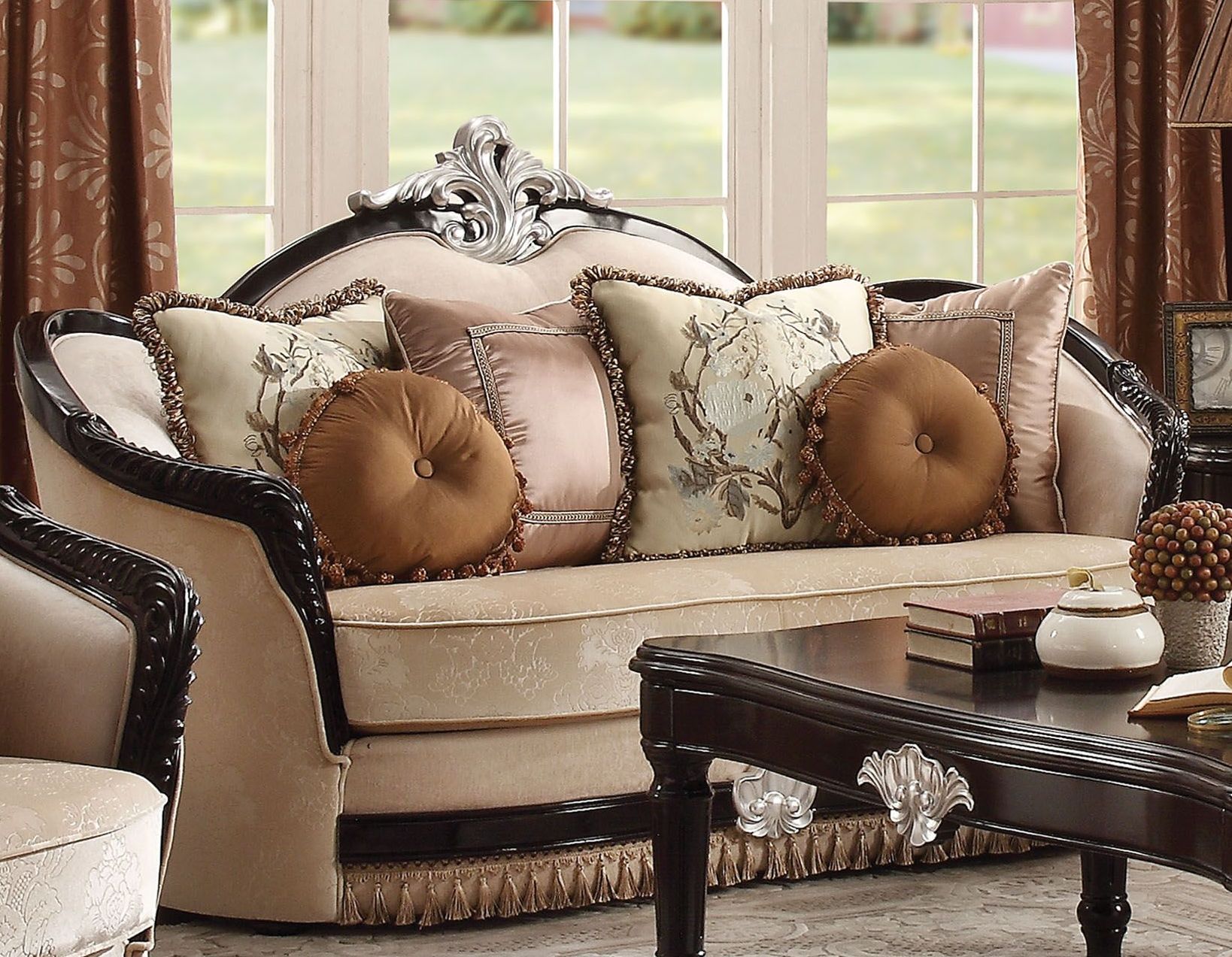 Ernestine Tan And Black Living Room Set 1stopbedrooms