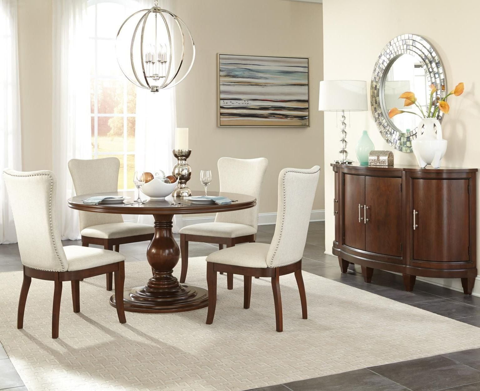 Oratorio Cherry Round Pedestal Dining Room Set Oratorio Cherry Round Pedestal Dining Room Set