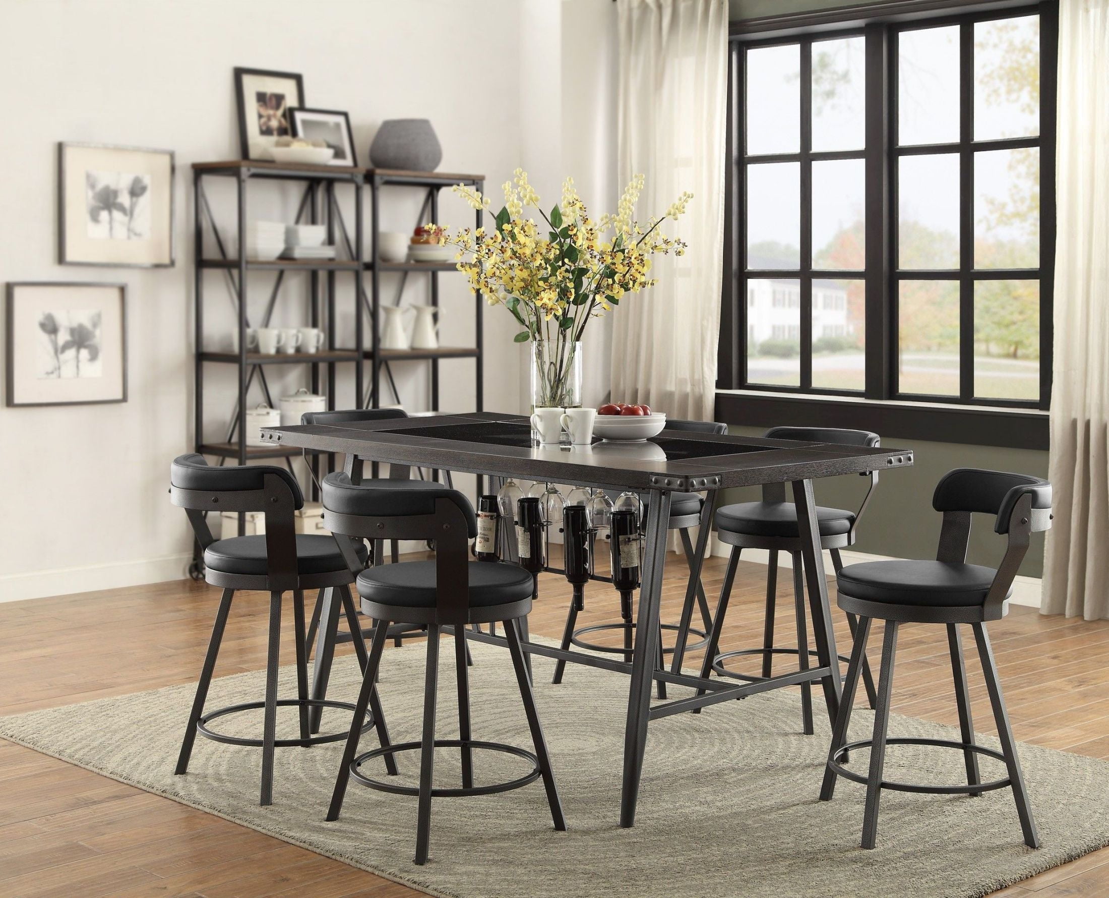 Appert Dark Gray Counter Height Dining Room Set 1stopbedrooms