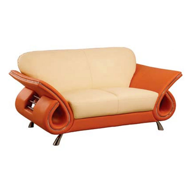 559 Beige Orange Modern Loveseat 1stopbedrooms