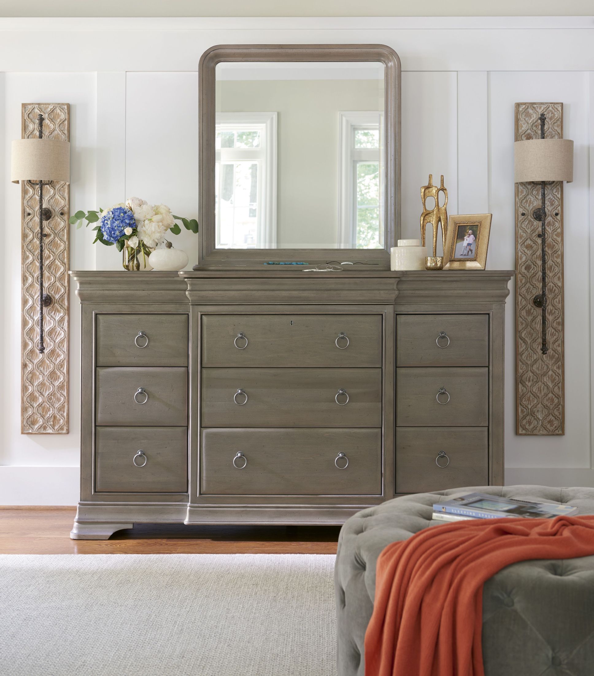 Reprise Driftwood Sleigh Bedroom Set