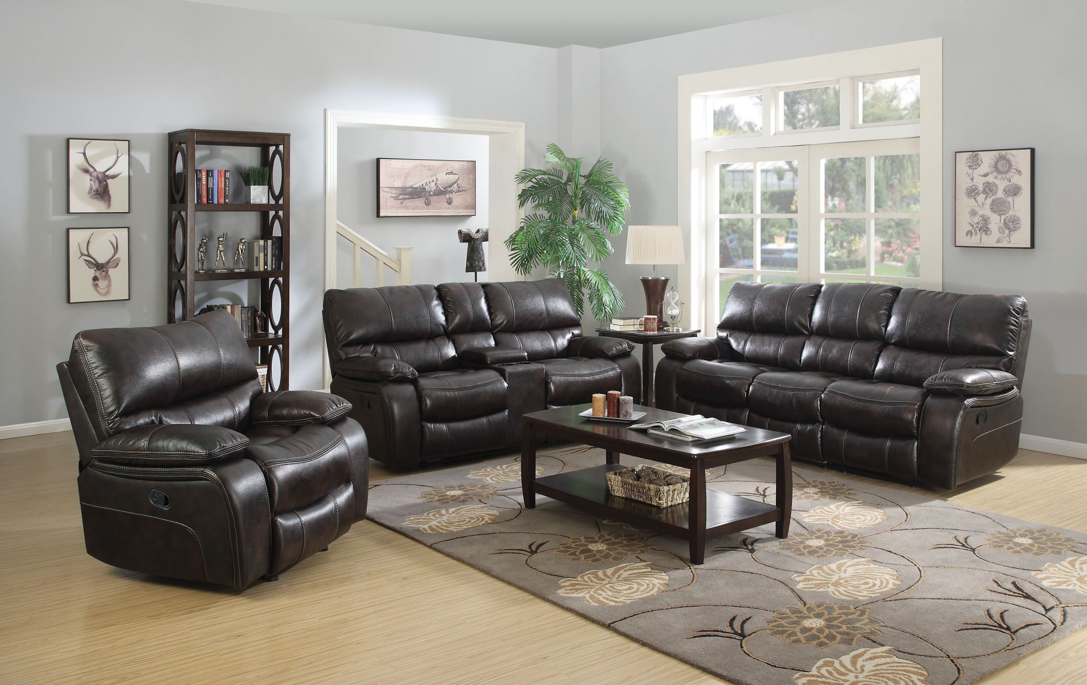 Willemse Dark Brown Reclining Living Room Set 1stopbedrooms