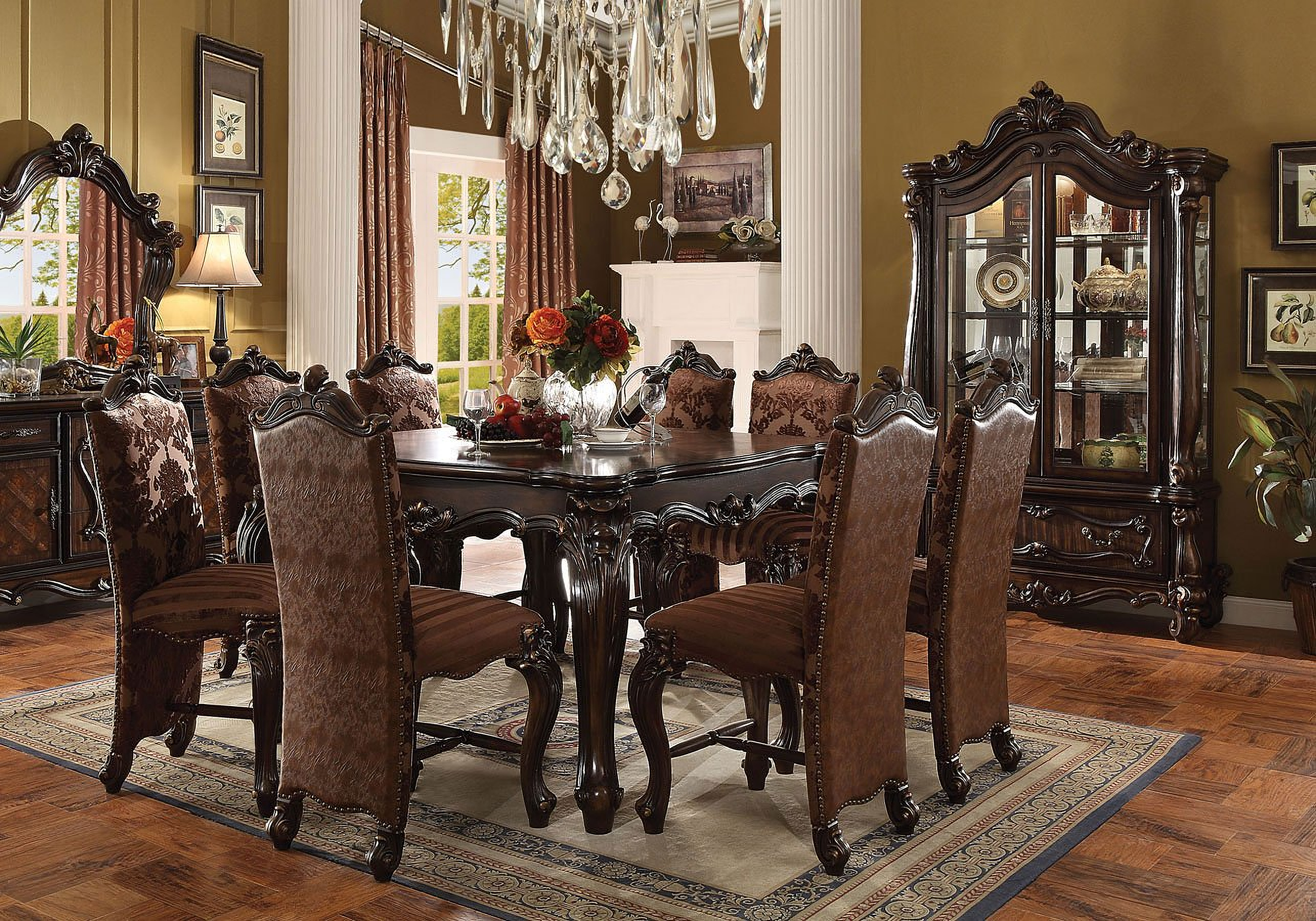 Versailles Counter Height Dining Room Set Cherry Oak 1stopbedrooms
