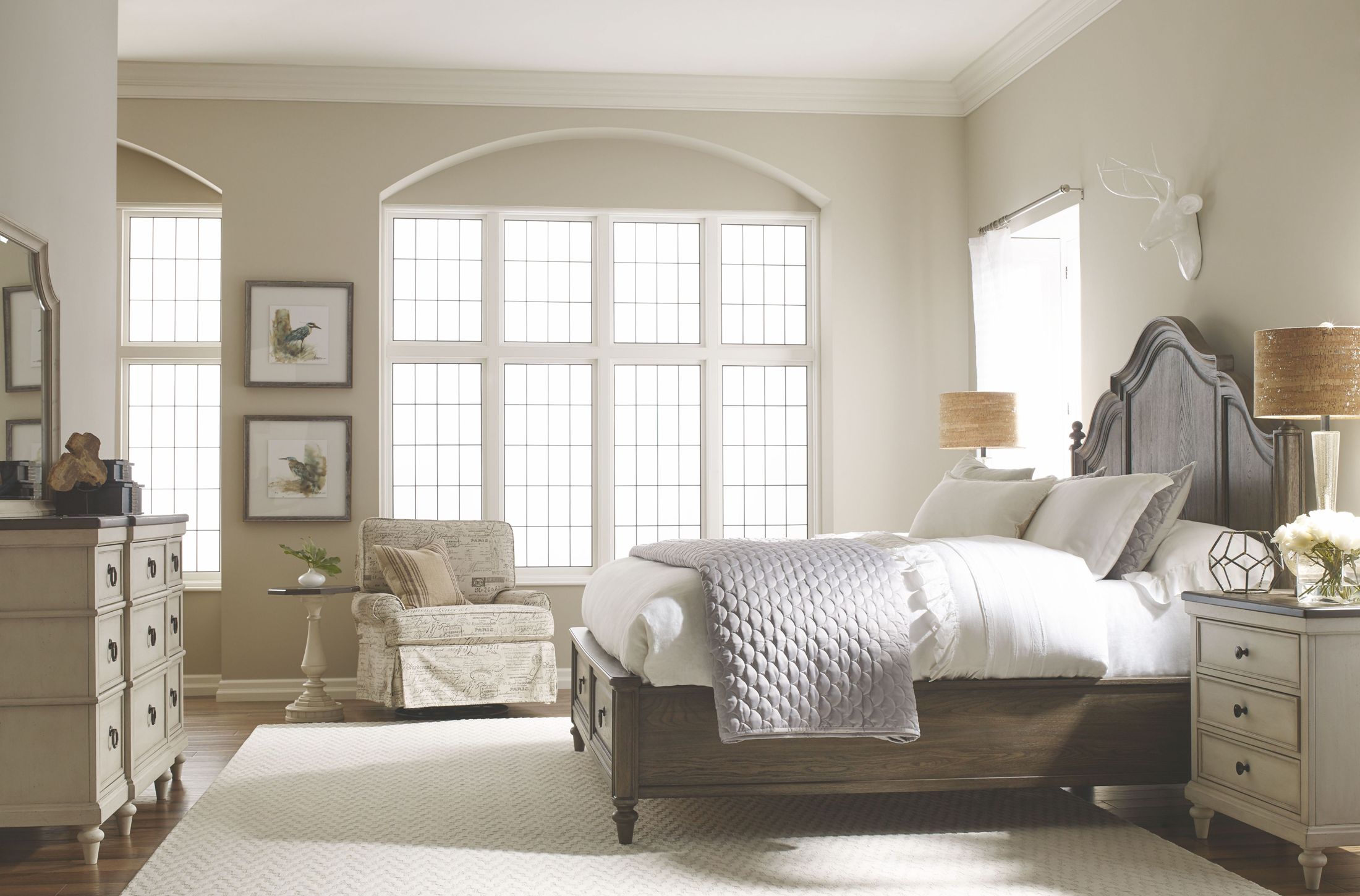 Brookhaven Rustic Dark Elm Panel Storage Bedroom Set