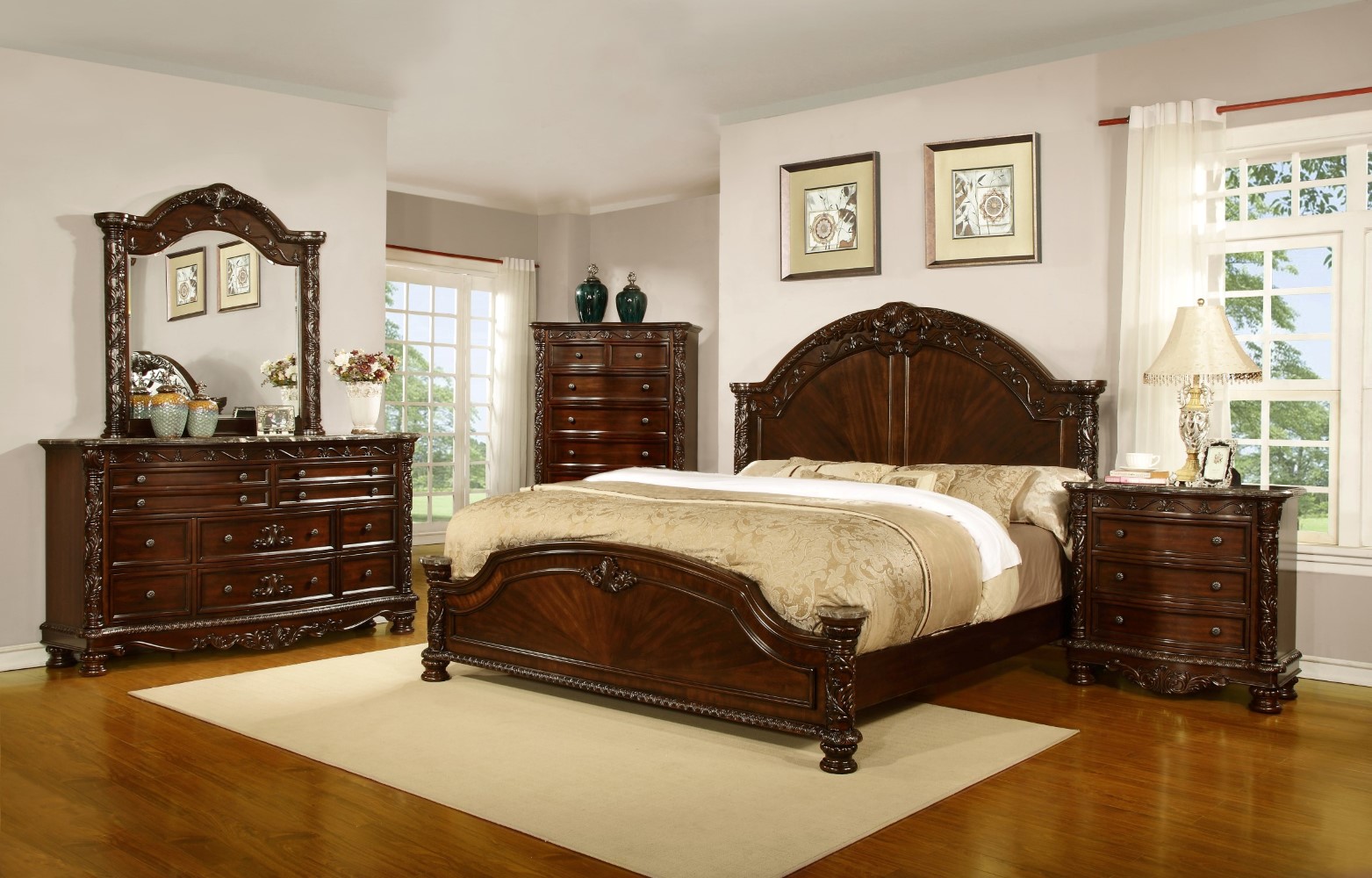 Fairfax Home Furnishings Patterson Poster Bedroom Set In Rich Pecan