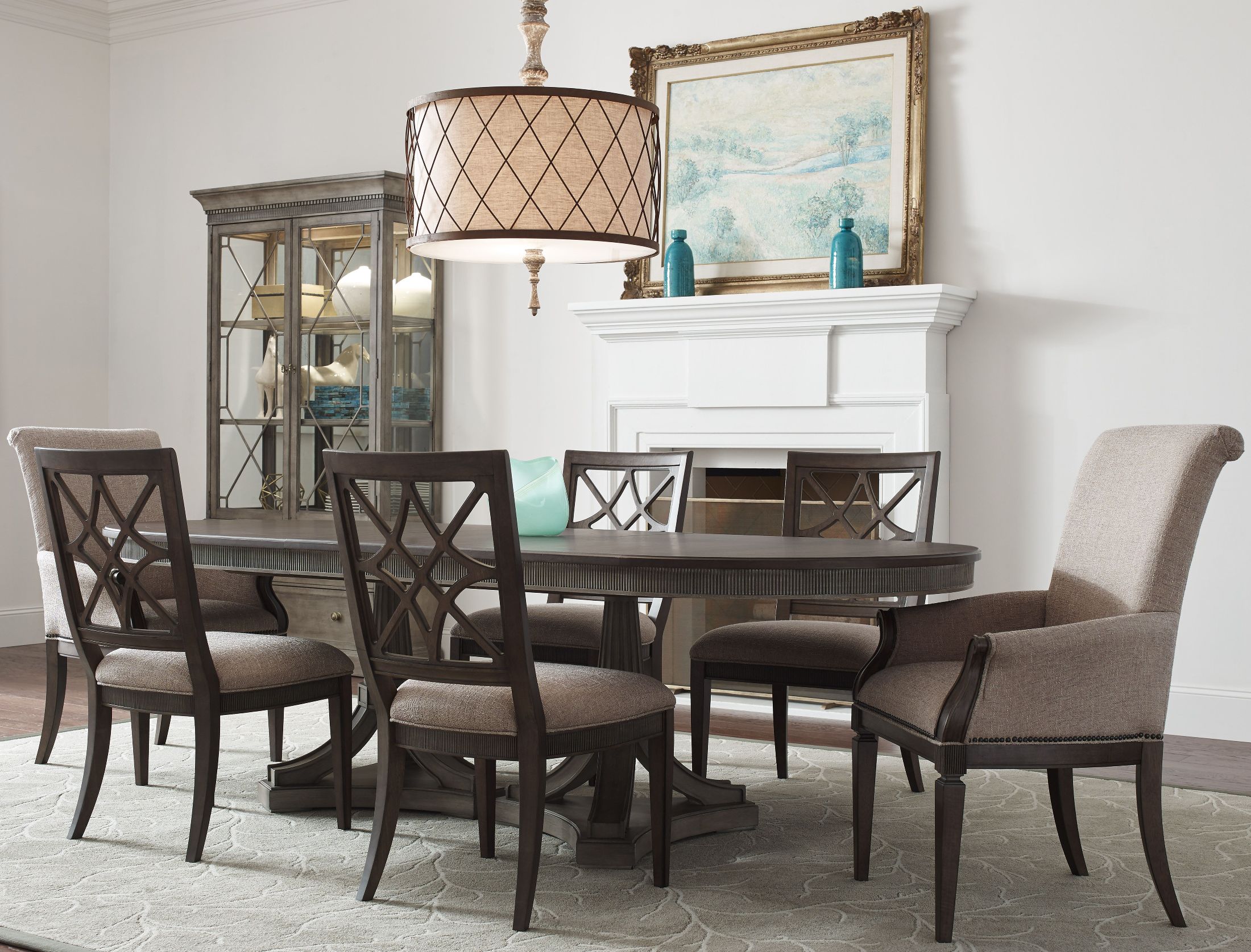Savona Versaille And Elm Friedrick Oval Extendable Dining Room Set