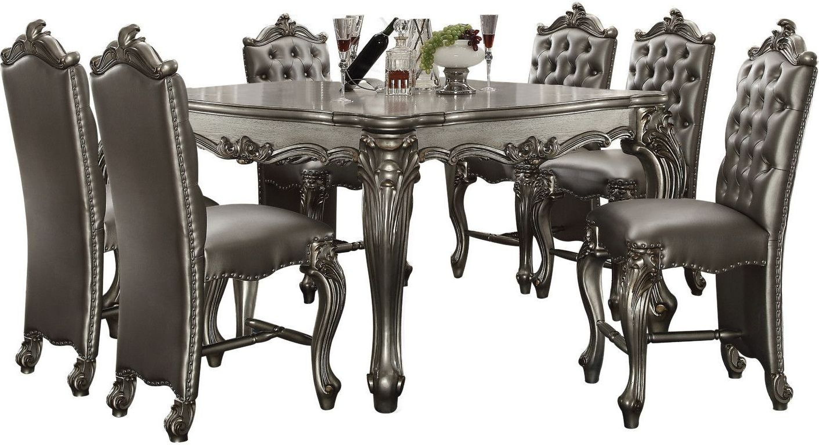 Versailles Antique Platinum Counter Height Dining Room Set