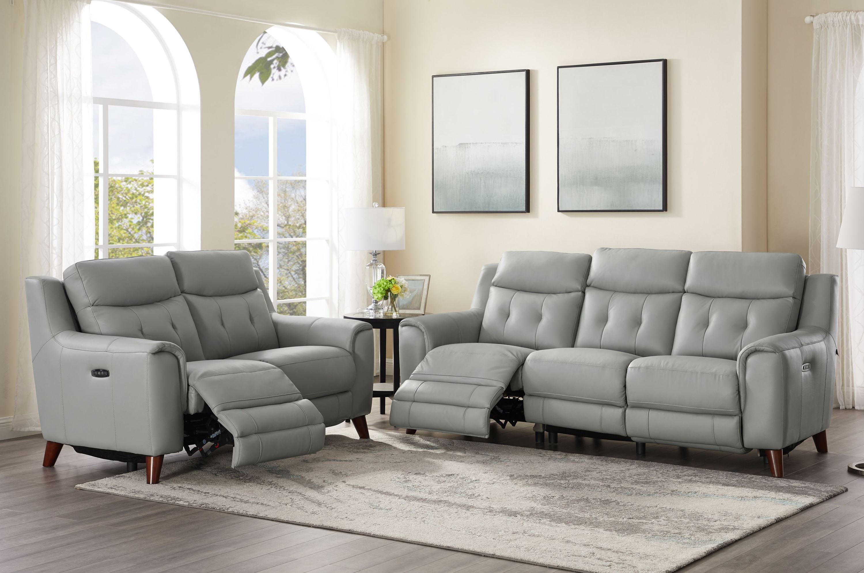 Torino Cream Leather Power Reclining Living Room Set 1stopbedrooms