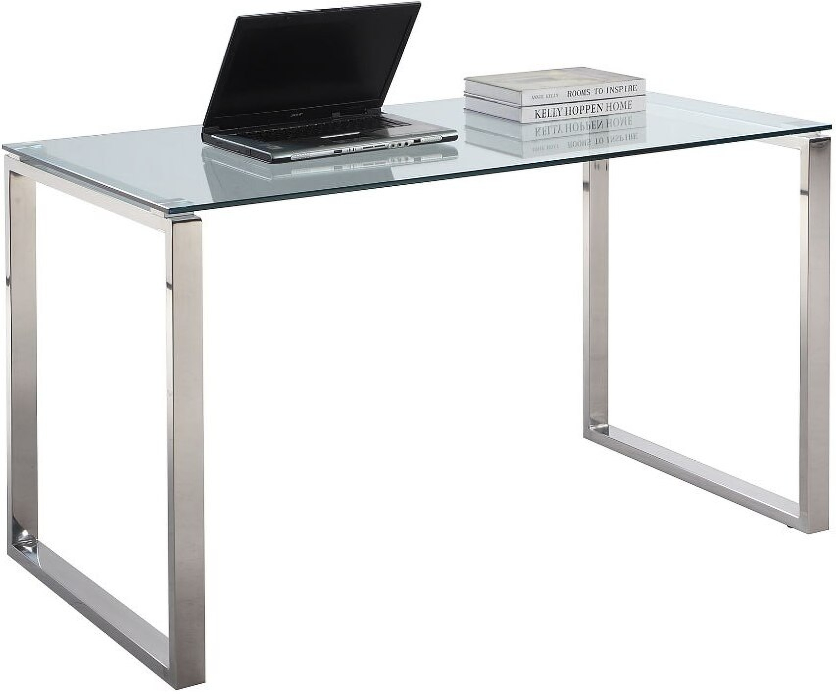 Clear Glass And Stainless Steel Computer Desk 1stopbedrooms Stainless Steel Computer Desk