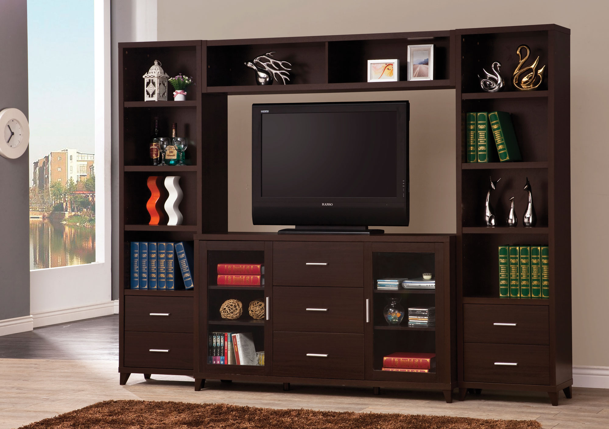 700881 Cappuccino Entertainment Wall Unit 1stopbedrooms 700881 Cappuccino Entertainment Wall, Entertainment Walls Furniture