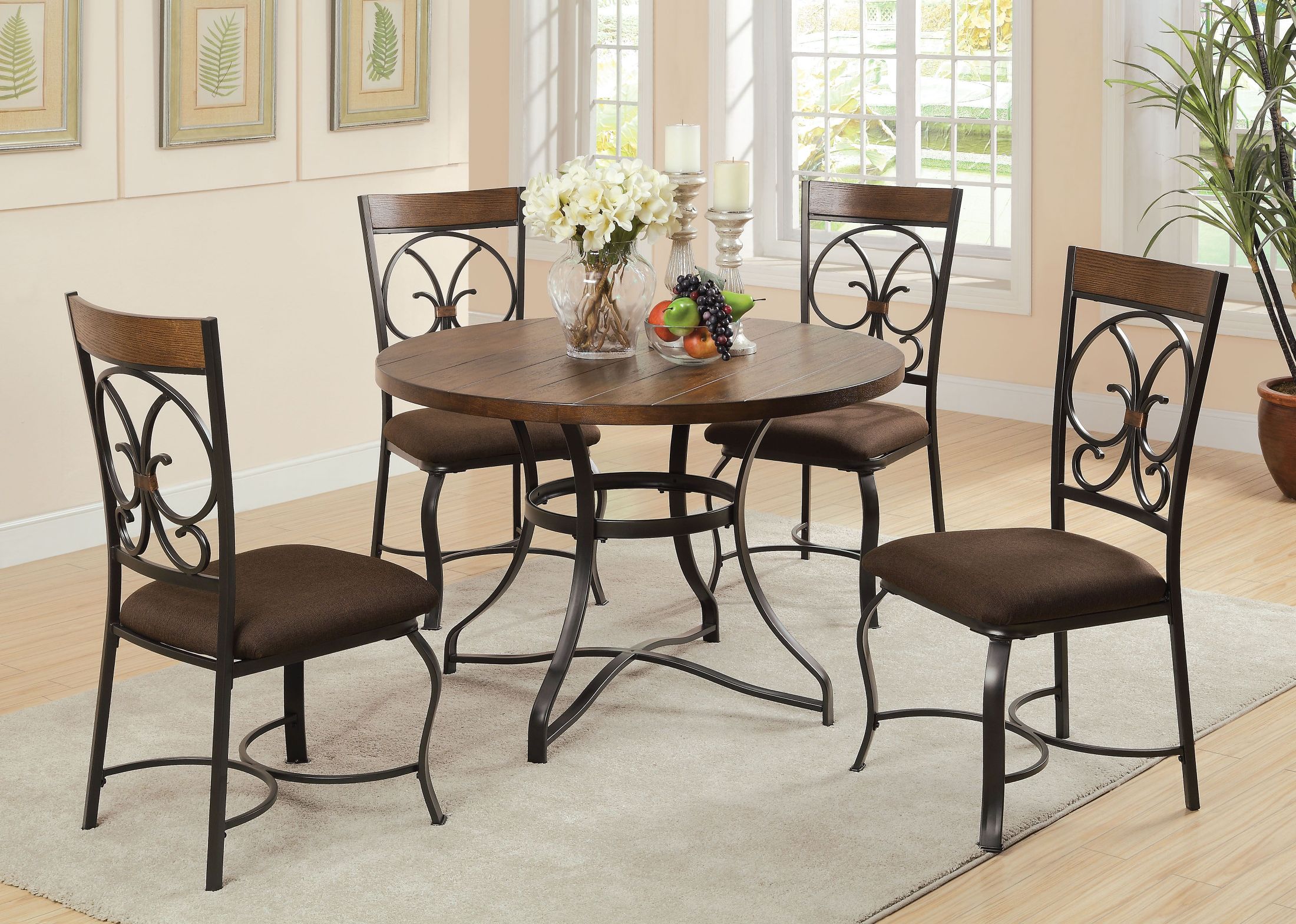 Acme Ji Dark Cherry And Antique Black Dining Room Set Ji Dark Cherry And Antique Black Dining Room Set Main Image