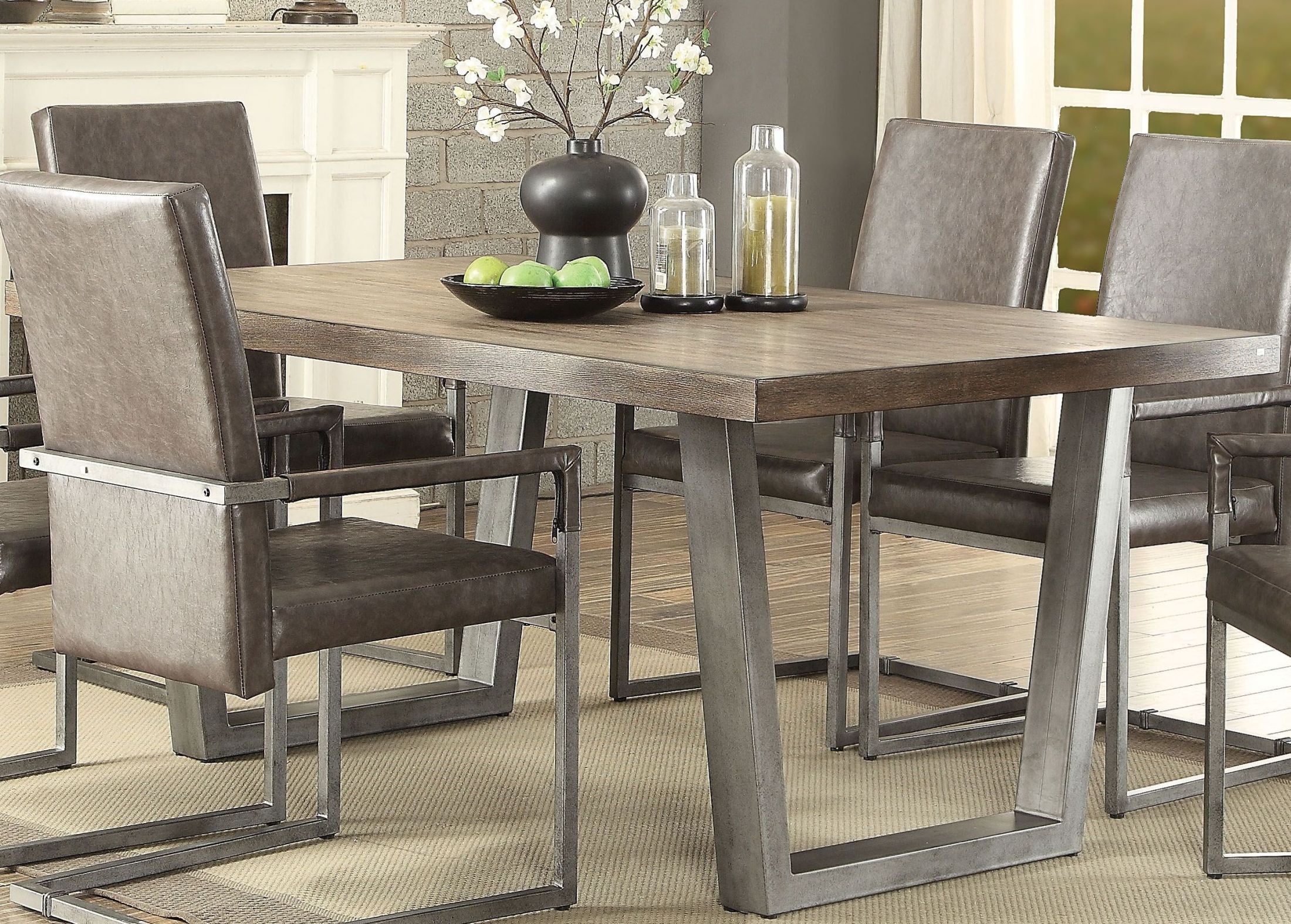 Lazarus Weathered Oak And Antique Silver Dining Room Set Lazarus Weathered Oak And Antique Silver Dining Room Set