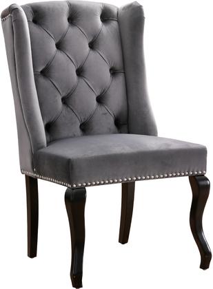 Meridian 772greyc Suri Series Contemporary Velvet Wood Frame