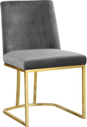 Meridian 776greyc Heidi Series Contemporary Velvet Metal Frame Dining Room Chair Set Of 2 1stopbedrooms