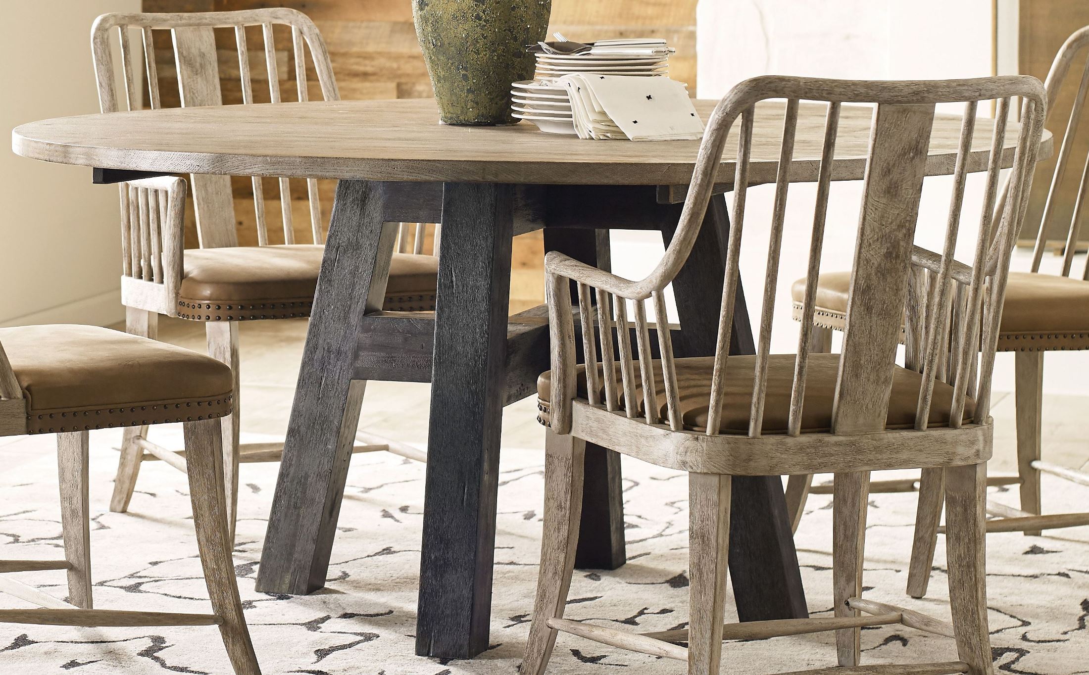 Trails Sandstone Layton 64 Round Dining Room Set 1stopbedrooms