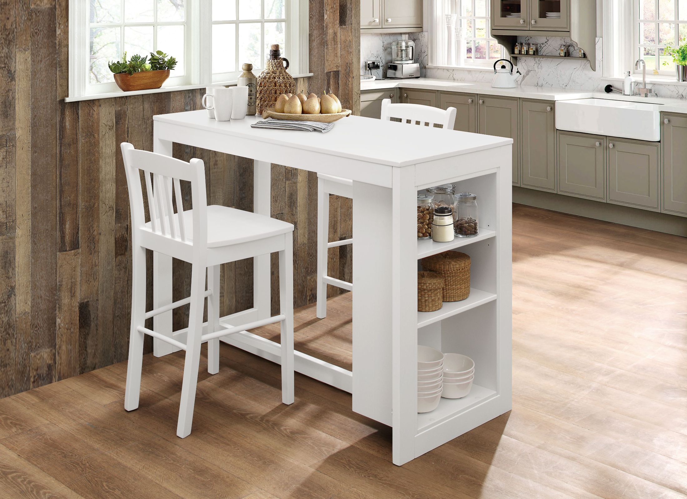 Tribeca Classic White Counter Height Dining Room Set 1stopbedrooms