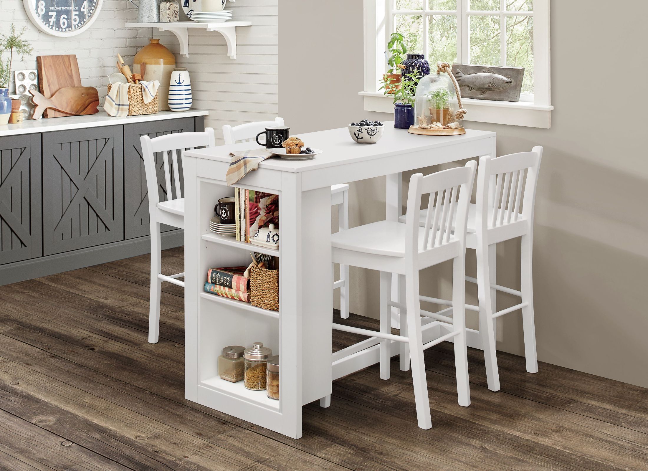 Tribeca Classic White Counter Height Dining Room Set 1stopbedrooms