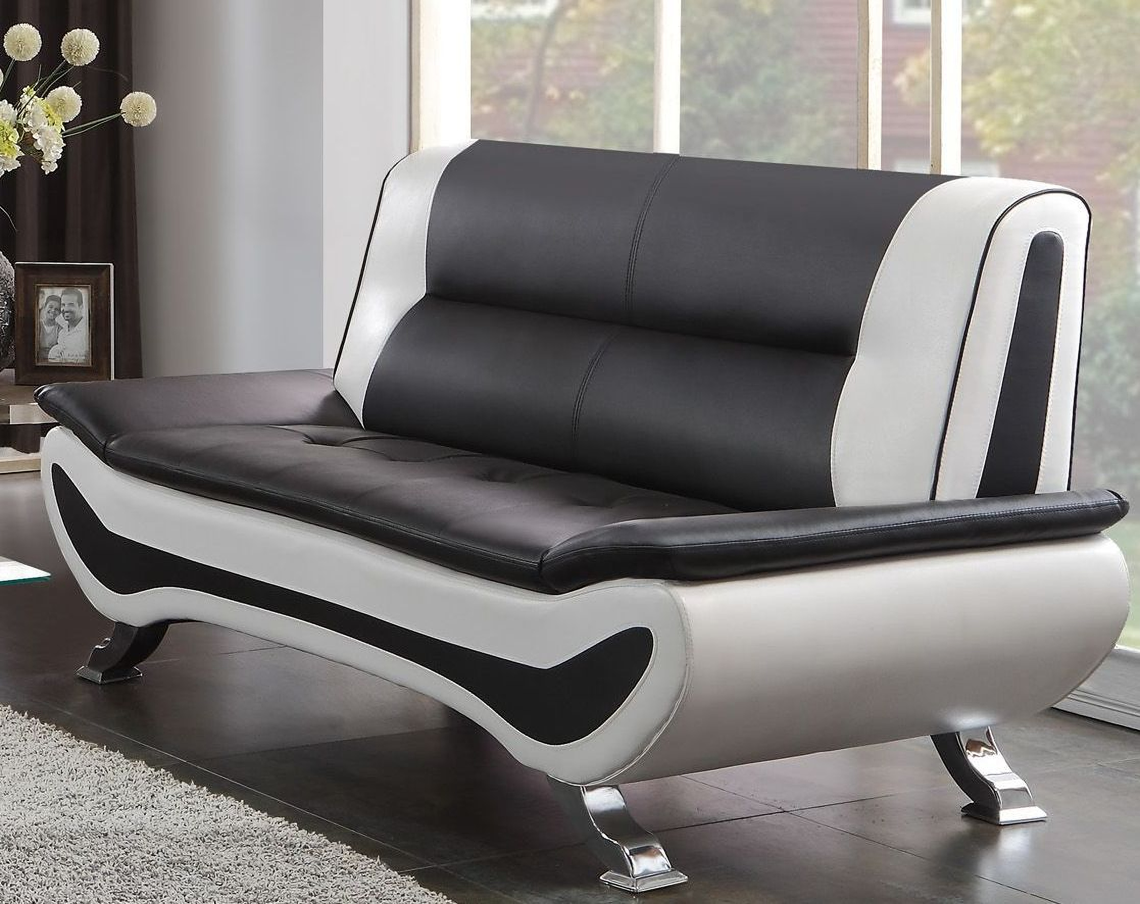 Veloce Black And White Living Room Set 1stopbedrooms