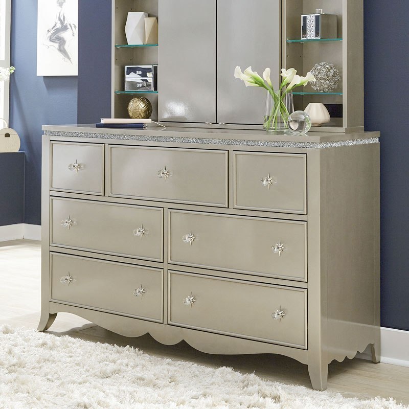 Glitz And Glam Platinum Youth Mermaid Bedroom Set