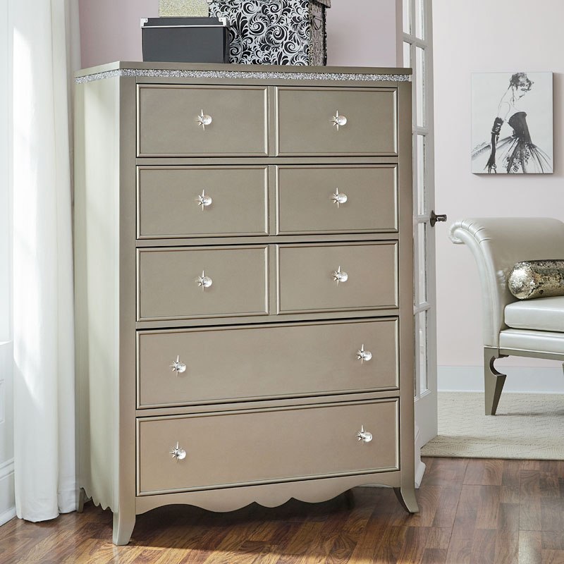 Glitz And Glam Platinum Youth Mermaid Bedroom Set