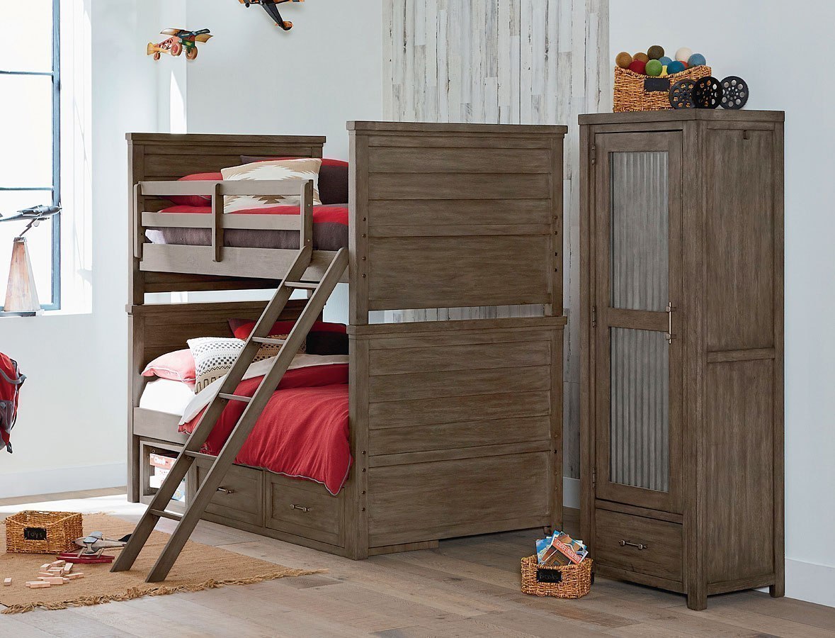 Bunkhouse Aged Barnwood Bunk Bedroom Set