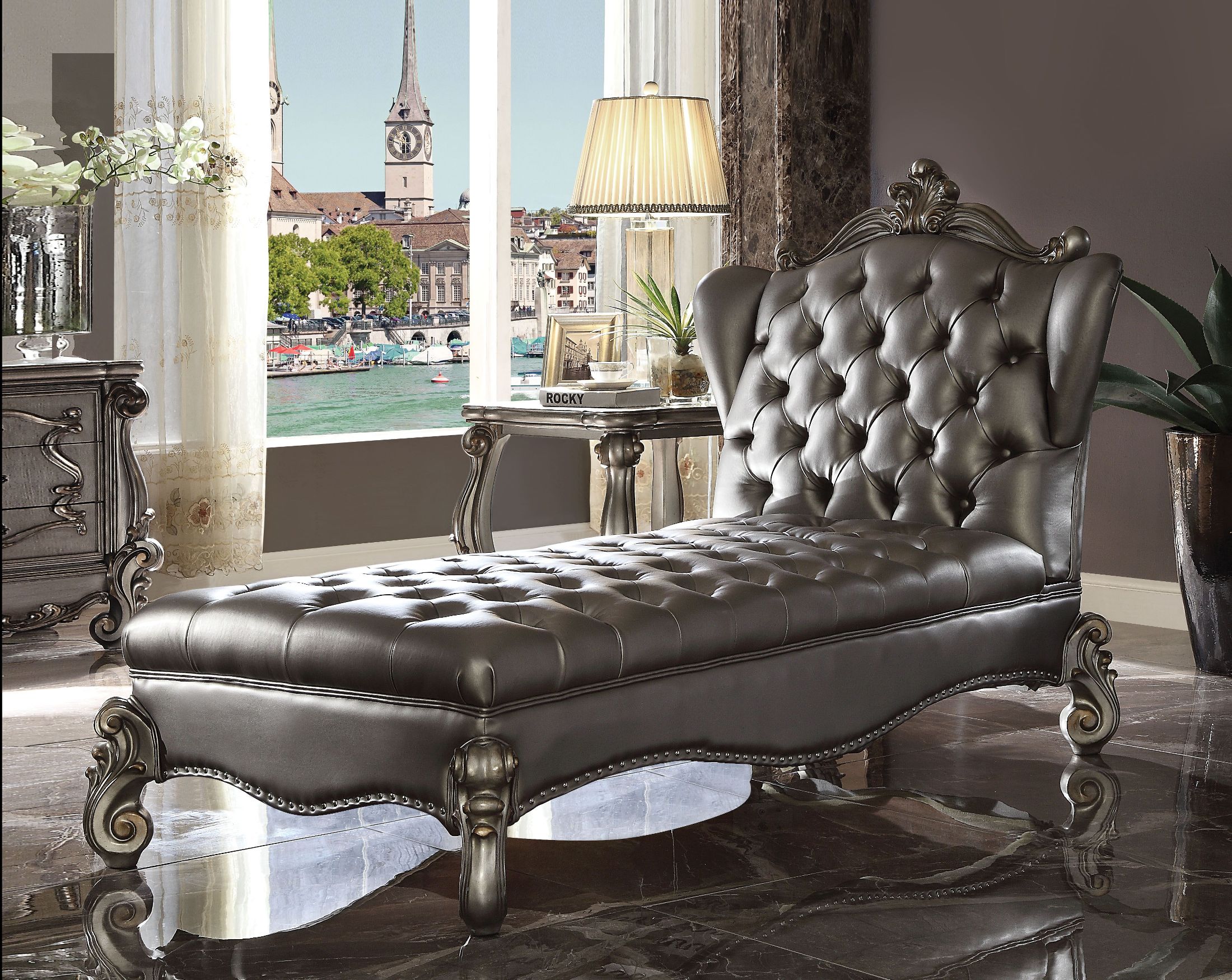 Versailles Silver Antique Platinum Living Room Set 1stopbedrooms