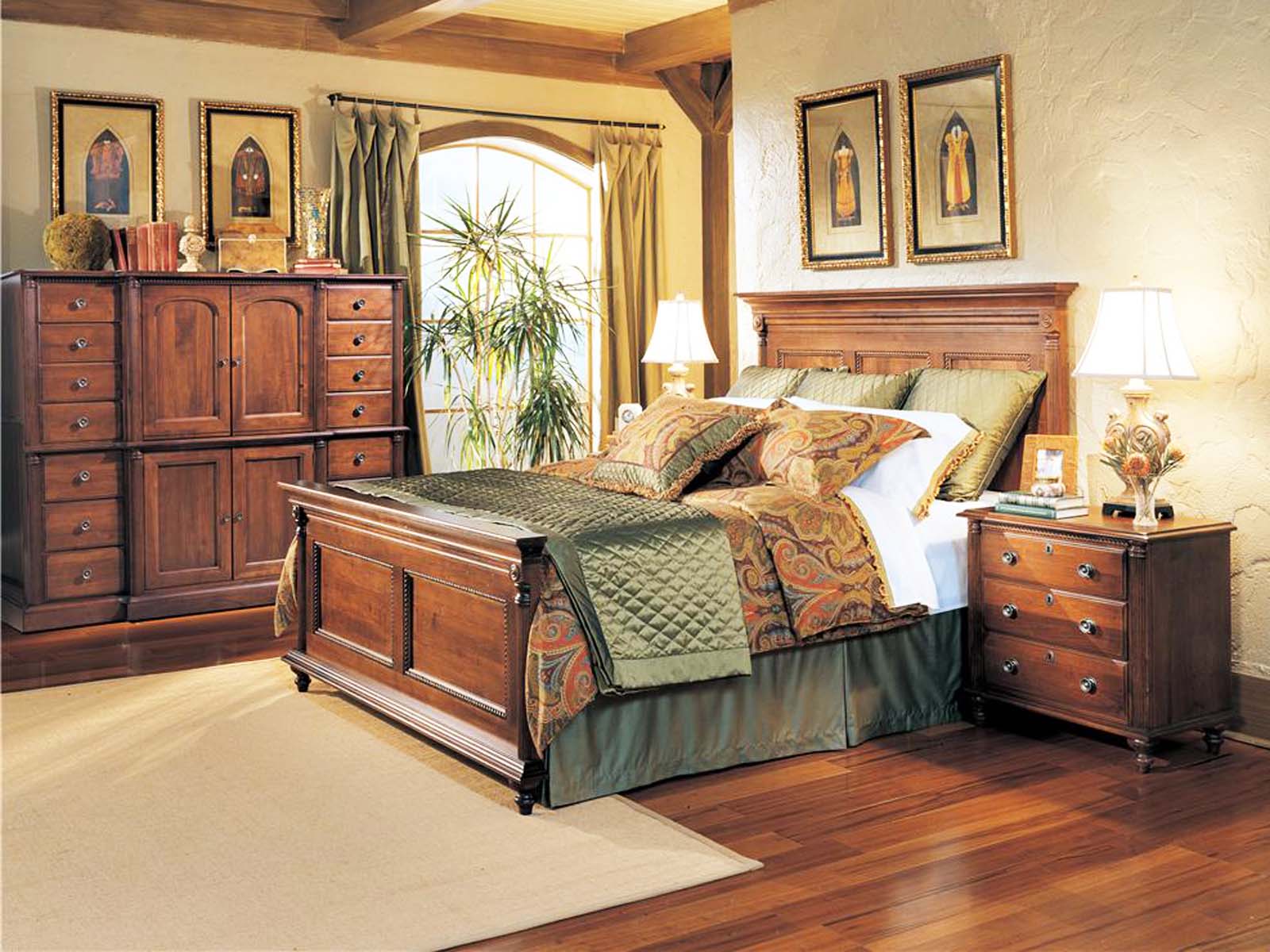 Durham Furniture Savile Row Panel Bedroom Set In Victorian Mahogany