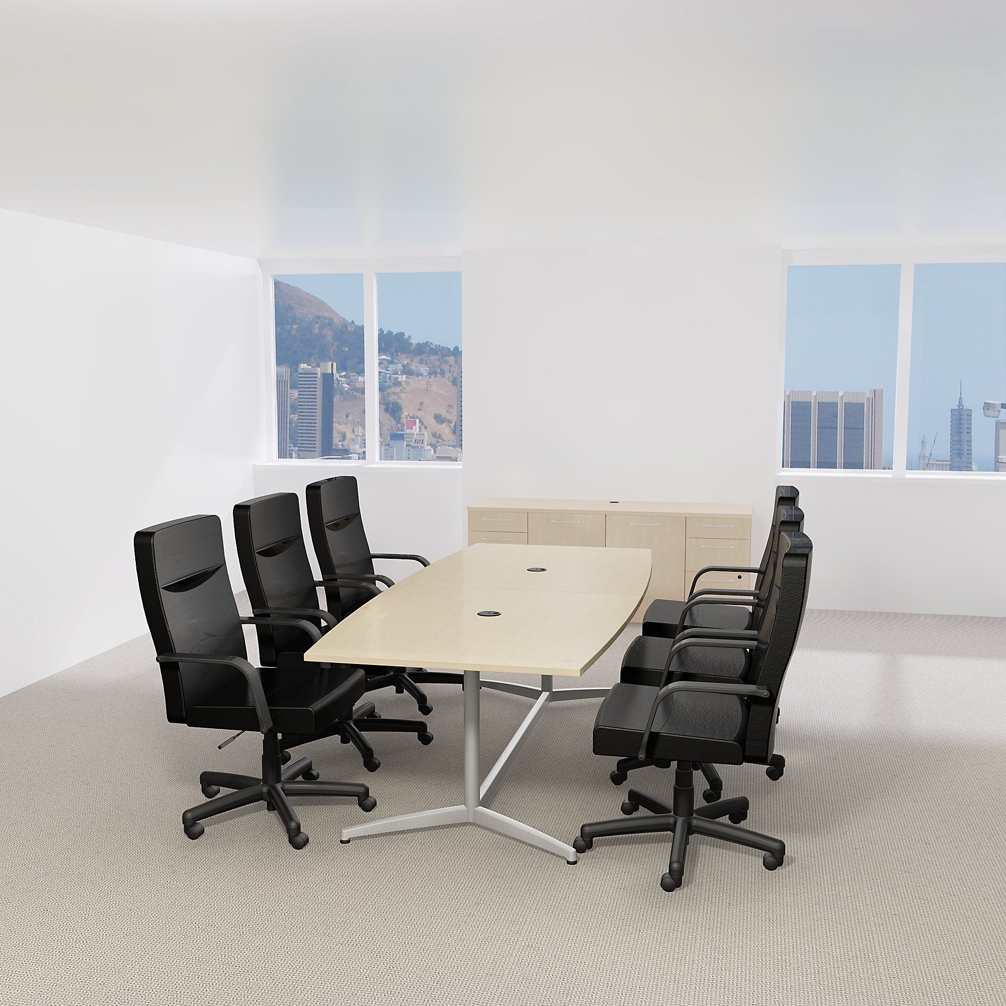 Natural Maple Boat Top Conference Table 1stopbedrooms