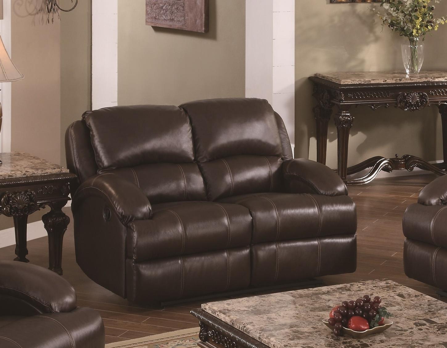 Capri Brown Leather Gel Recliner Loveseat 1stopbedrooms