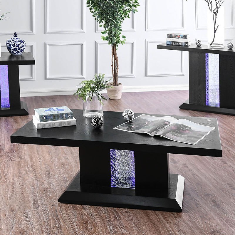 led glass coffee table