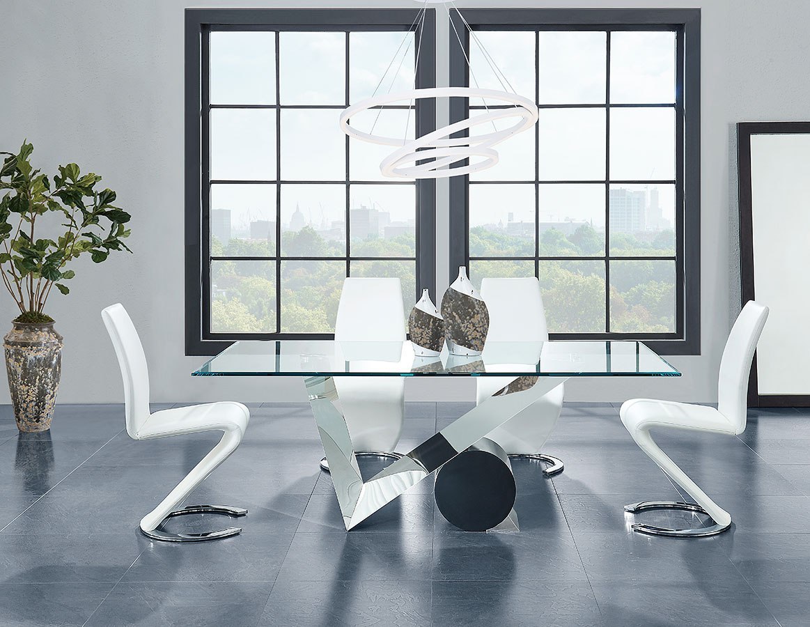 D987 Dining Room Set W White Chairs 1stopbedrooms