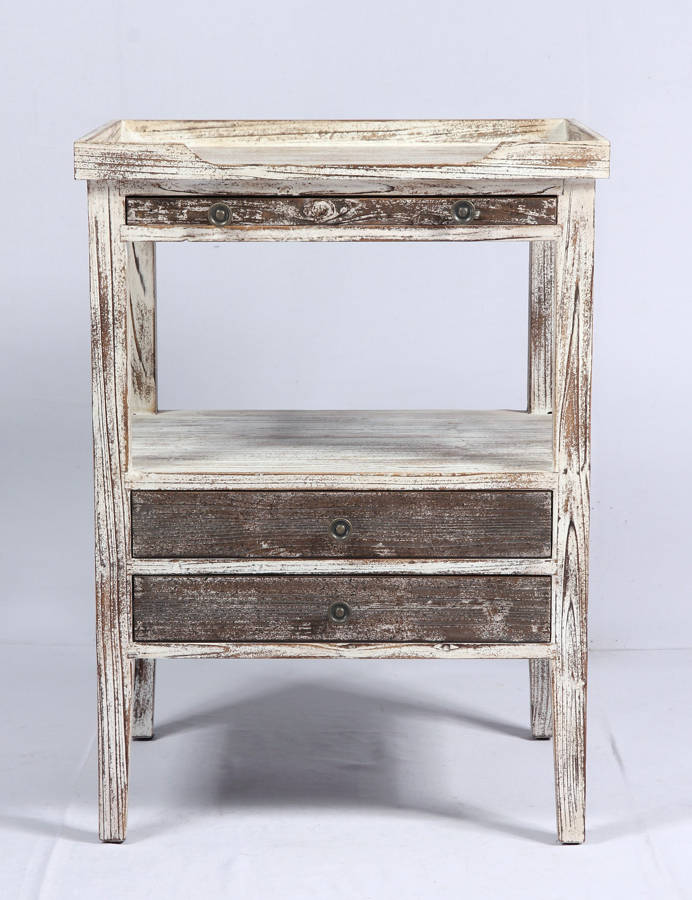 Saxon Weathered Wood 2 Drawer Accent Table 1stopbedrooms