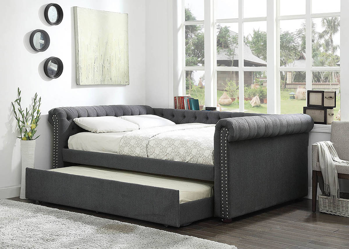 Furniture Of America Leanna Gray Queen Trundle Daybed 1stopbedrooms