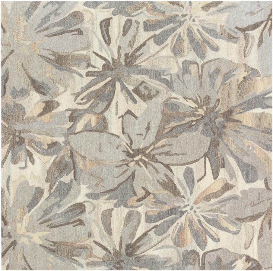 Surya Athena Taupe Charcoal Dark Brown Beige Square Area Rug 72x72 1stopbedrooms
