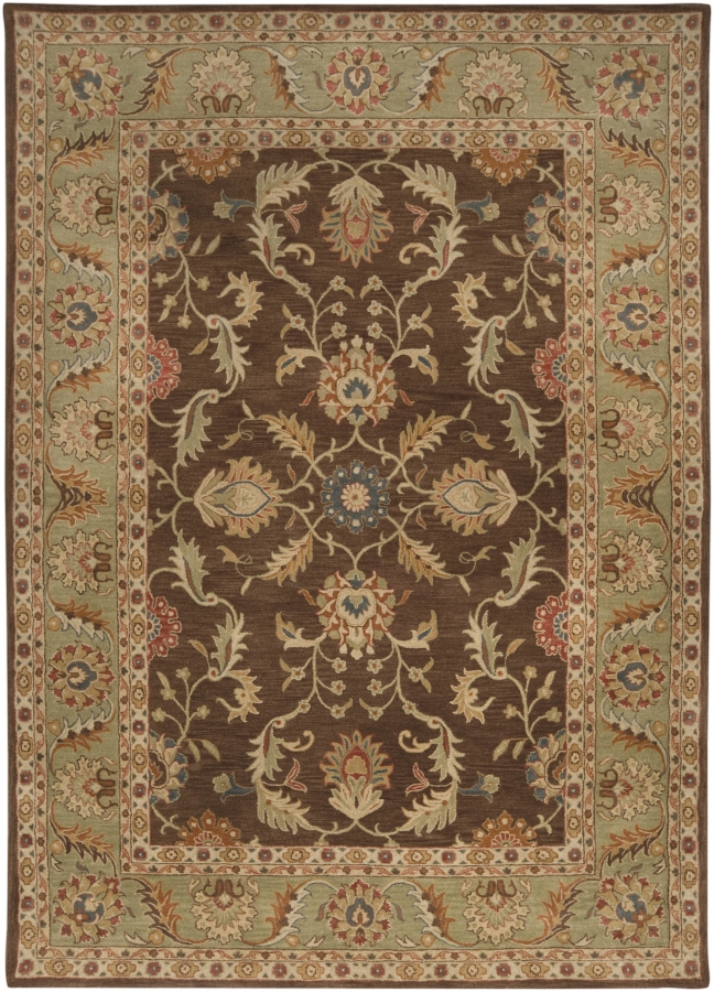 Surya Caesar Dark Brown Camel Burnt Orange Wool Area Rug 132x96 1stopbedrooms