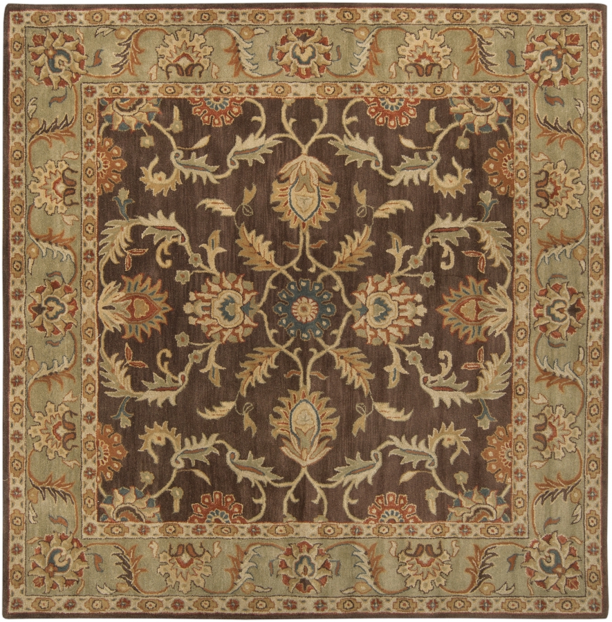 Surya Caesar Dark Brown Camel Burnt Orange Wool Square Area Rug 48x48 1stopbedrooms