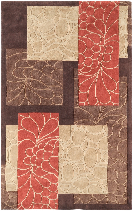 Surya Cosmopolitan Burnt Orange Dark Brown Polyester Area Rug 96x60 1stopbedrooms