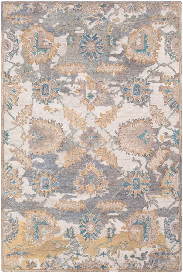 Surya Classic Nouveau Cream Gray Camel Wool Area Rug 36x24 - Cream Gray And Teal Area Rugs Surya Classic Nouveau Cream Gray Camel Wool Area Rug 36x24 - Cream Gray And Teal Area Rugs