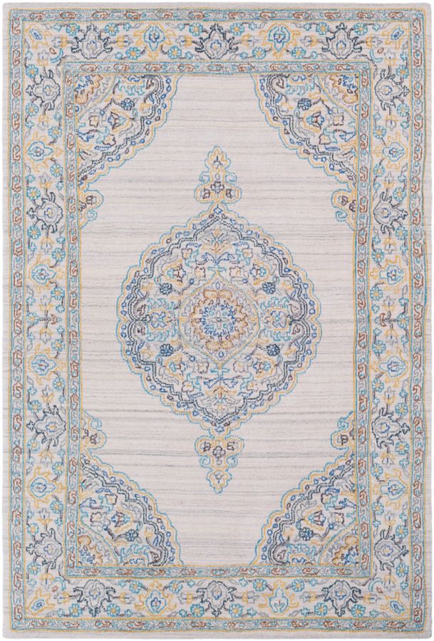 Surya Diwali Khaki Gray Blush Wool Area Rug 120x96 1stopbedrooms