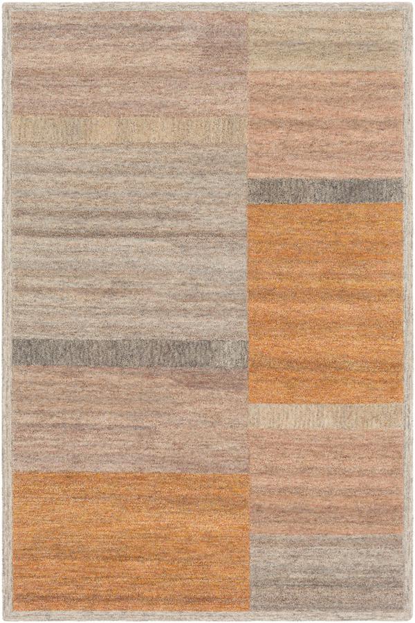 Surya Equilibrium Taupe Burnt Orange Yellow Brown Wool Area Rug Burnt Orange Yellow Brown Wool Area Rug